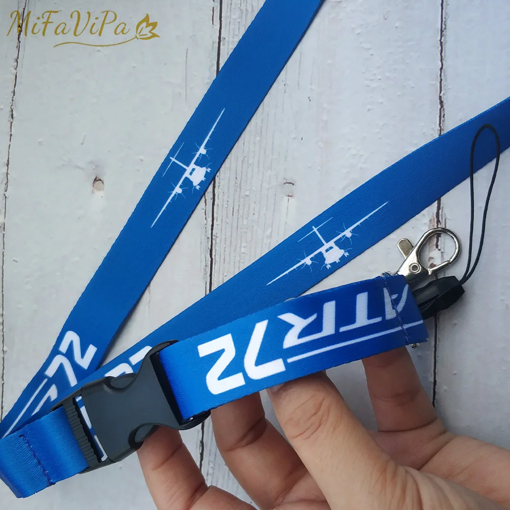 3 PC Blue Airplane ATR 72 Neck Strap Chaveiro Key Chain Flight Crew Llavero Lanyard Keychain for ID Card Holder Fashion Trinket