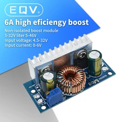 1Pcs DC-DC Boost Converter Non-isolated Step-Up Power Supply Module With Heat Sink Adjustable 4.5V-32V to 5-42V 6A