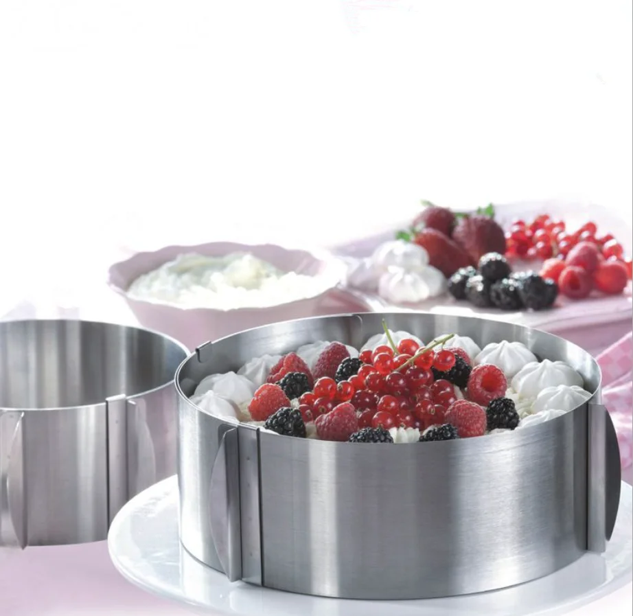 

6nch-12inch Adjustable Cake Mold Stainless Steel Baking Ring Multipurpose Round Cookie Mousse Mold Bakeware Cake Decor