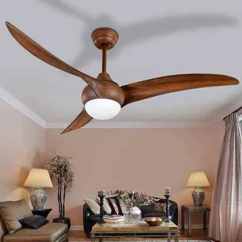 

52inch Modern LED Ceiling Fan with Lights Remote Control for Living Room Bedroom Home Loft Industrial Decor Wooden Fan Lamp 220V