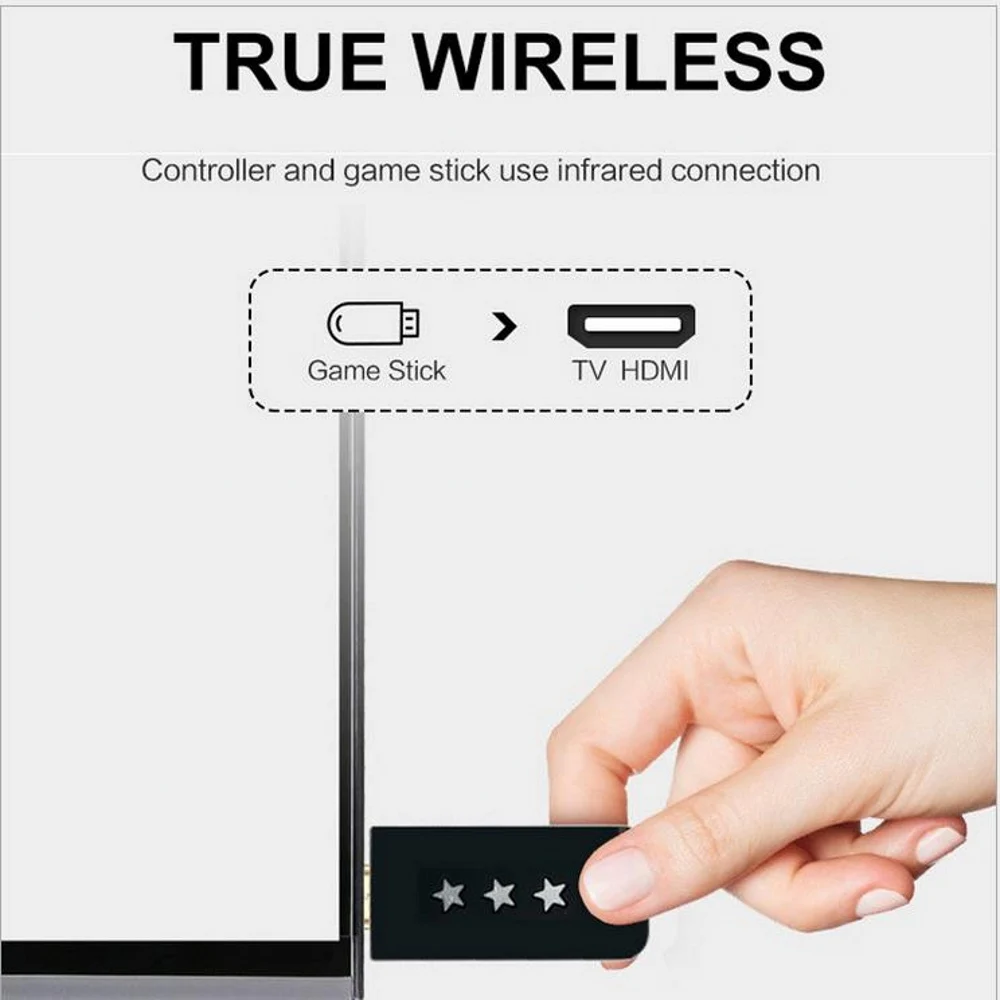Wireless Home TV Game Console, Alta Definição, Retro Portátil Gaming Stick, HDMI, U-BOX, U-Treasure, 818 para NES, Dendy