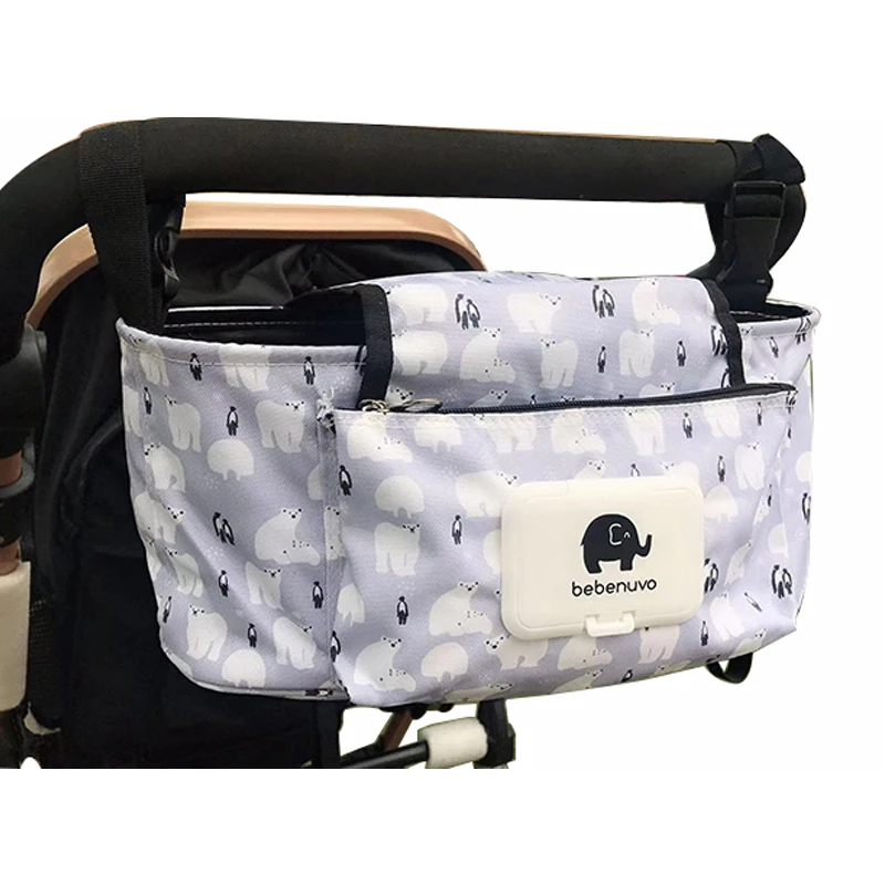 Rianpesn Organisateur Poussette Universel – Sac à Langer Étanché Suspendu, Grande Capacité, Bandoulière & Crochets, Idéal Pour Bébés & Mamans Actives