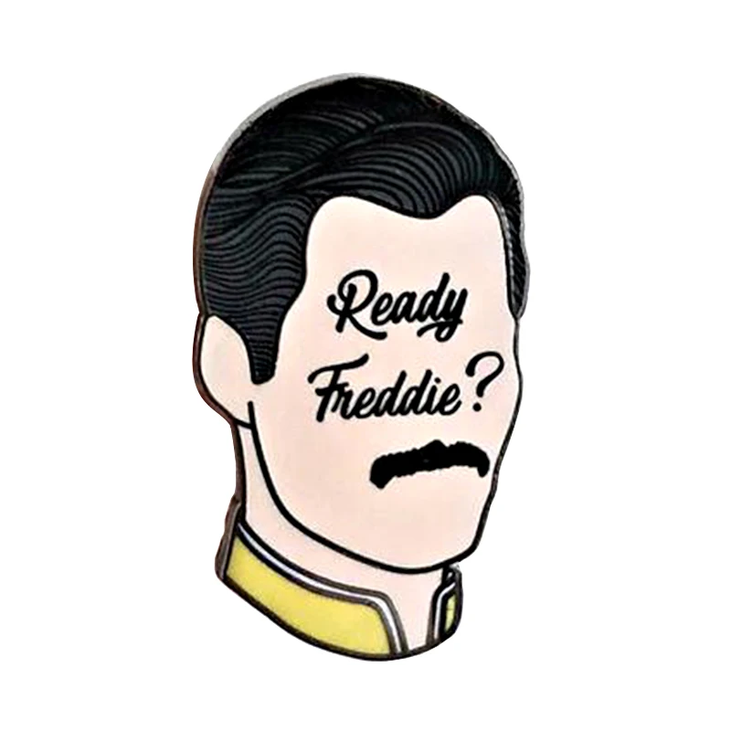 Ready Freddie Lapel Brooch Rock Band Queen's Lead Singer Pin Fans Collection Badge