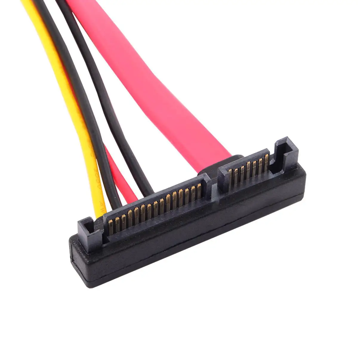 SATA III 3.0 7+15 22 Pin SATA Male Up Angled to Female Data Power Extension Cable 30cm