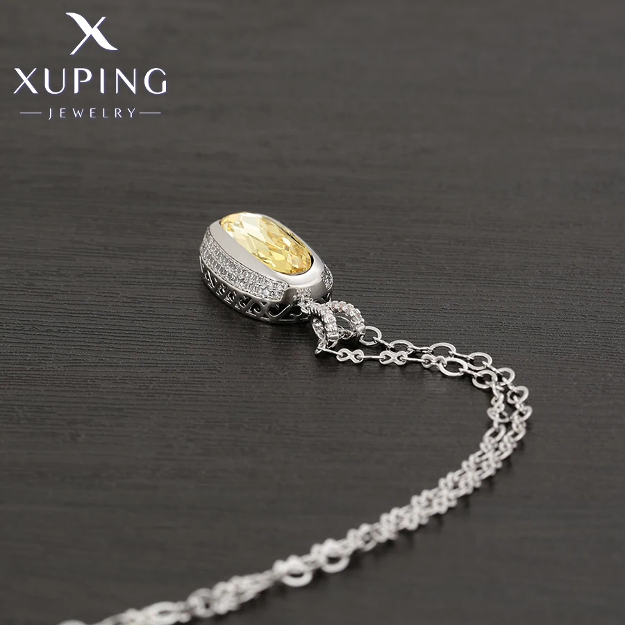 Xuping  Jewelry New Arrival Crystals Pendant Necklace with High Quality Rhodium color for Women 40486