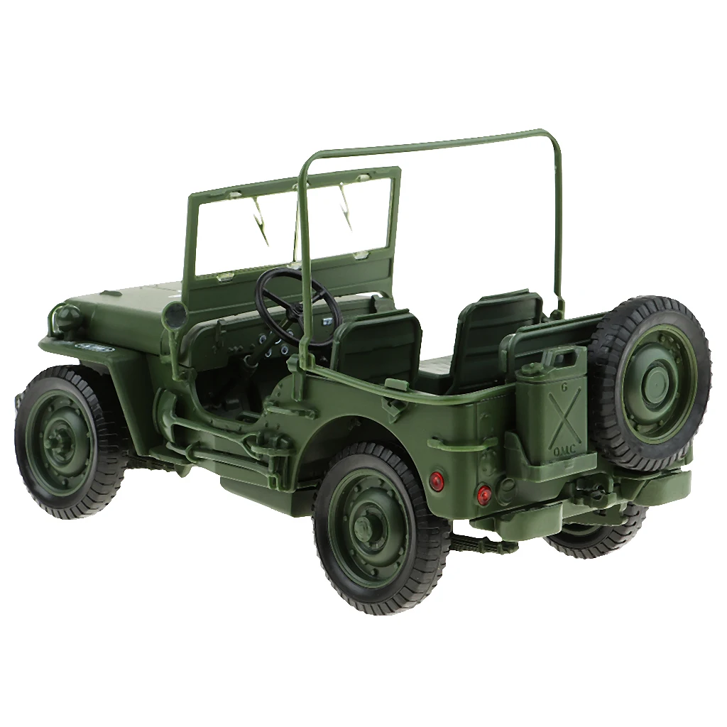 1/18 Alloy Diecast Model Willys Jeep Military US Army Vehicle Toys Collection for kids