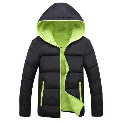 

Fashion Handsome New Style Stylish Casual Cotton-padded Clothes Color Panel Zipper Hooded Cotton-padded Clothes Jacket Men