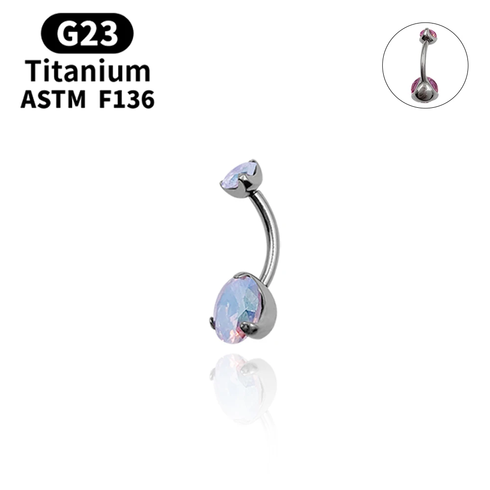 Belly Button Piercing ASTM G23 Titanium Zircons Navel Piercing Ring Body Jewelry Super Pretty Belly Button Ring For Women