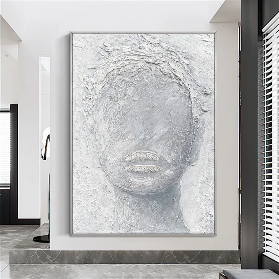 

Handmade Contemporary Abstract Face Portrait Oil Painting On Canvas Picture Wall Art Modern Home Hotel Office Decoration Room