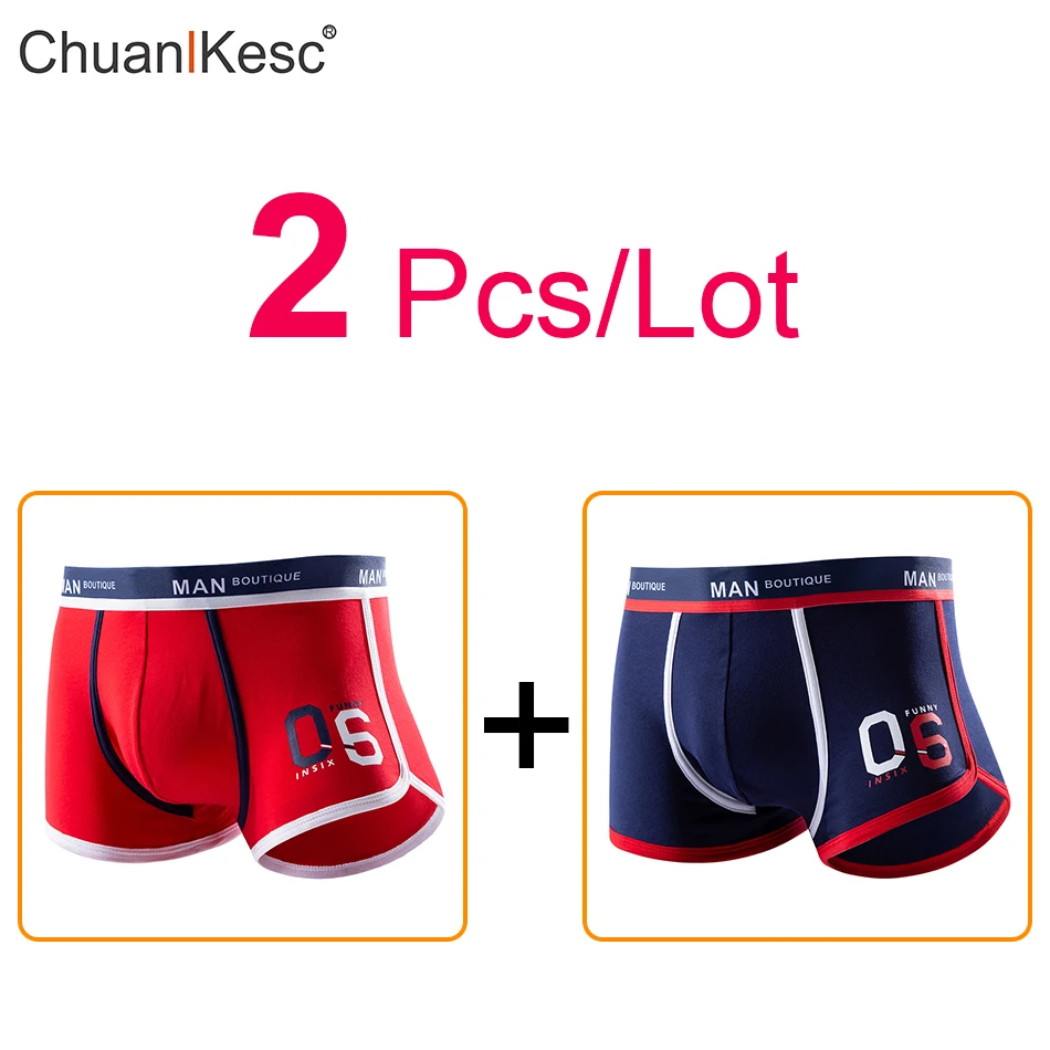 2 stks/partij Nieuwe herenboxers Comfortabel katoen Gepersonaliseerde sport Digitaal ondergoed Hardloopoefening Fitness Ademende shorts