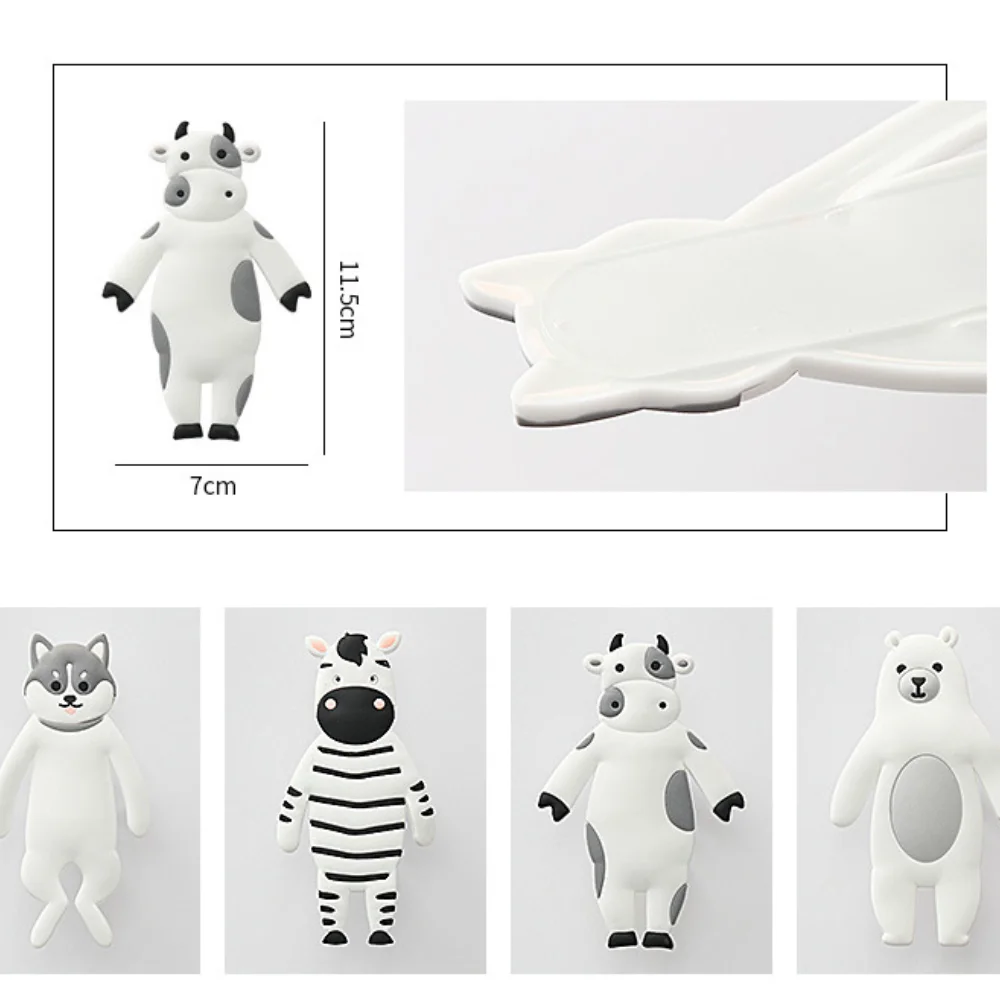 1pcs Cute Animal Hook Key Wall Crochet Holder Removable Kitchen Hooks Home Decoration Sticker Hook Wall Hanger