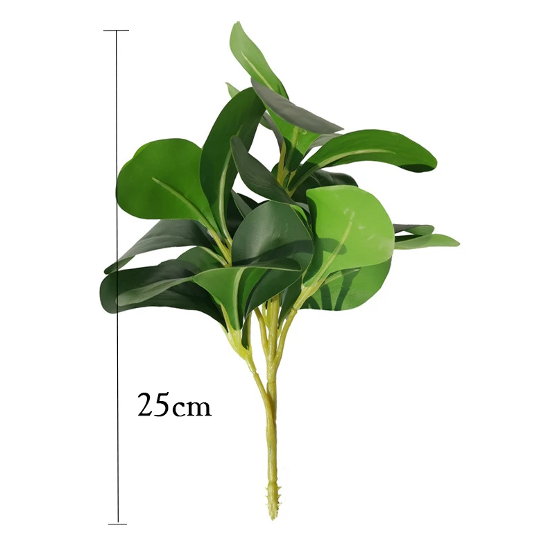 25cm Tropical Artificial Plants Real Touch Magnolia Leaves Green Plants Branches Fake Plastic Tree Foliage For Home Office Decor