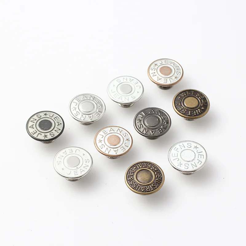 10Pcs 17MM Jeans Brass Jeans Button Casual Pants Bibs Shaking Head Button Denim Jacket Round Button