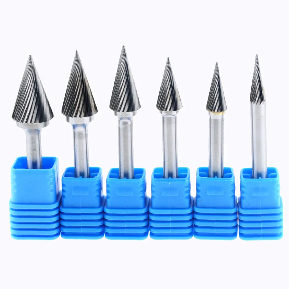 1PCS M-Type Tungsten Carbide Rotating Rake Single Slot Grinding Head Metal Woodworking Wood Carving Tool Milling Cutter