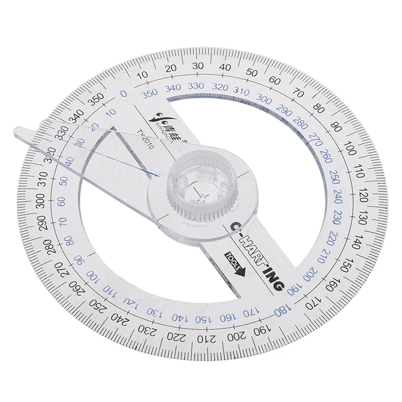 

1 Pcs Portable All Circular 10cm Plastic 360 Degree Pointer Protractor Ruler Angle Finder Swing Arm For School Office Supplies