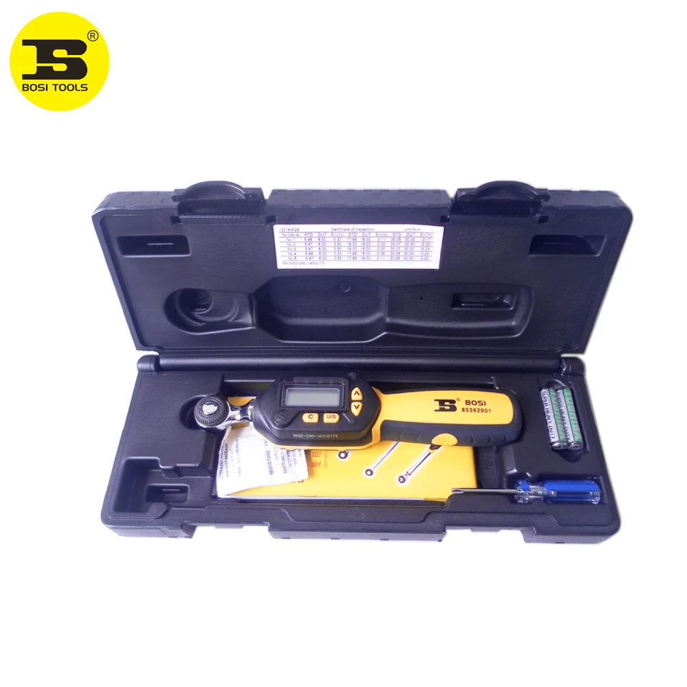 BOSI 1/4'' 1.5-30N.m Digital Buzzer 6Led Torque Wrench 4-Unit Selection