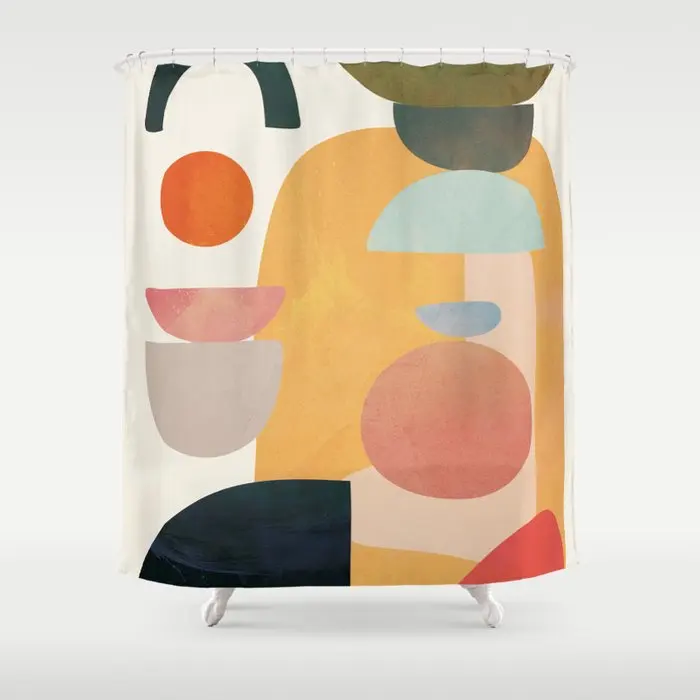 

Modern Abstract Art 70 Shower Curtain Bathroom Waterproof Shower Curtain Flower Print Curtains for Bathroom Shower With Hook