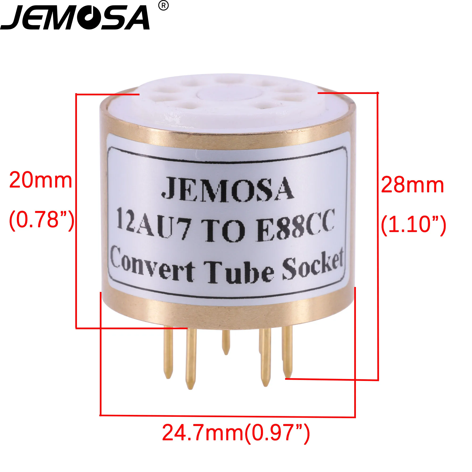 Adaptador de tubo de vacío ECC83 12AX7 12AU7 a E88CC 6922 ECC88, 1 unidad, amplificador de Audio