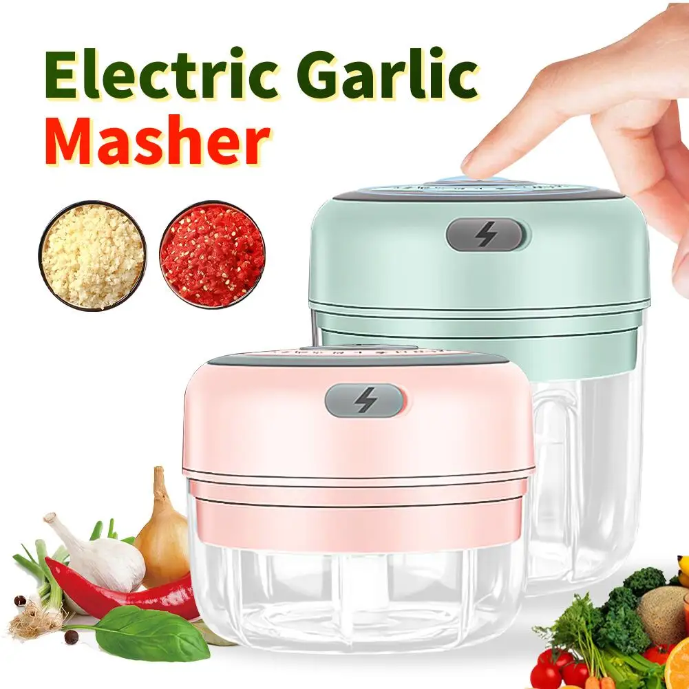 Electric Garlic Masher Meat Grinder Mini Food Garlic Vegetable Chopper Crusher Rechargeable Kitchen Choppers Food Processor