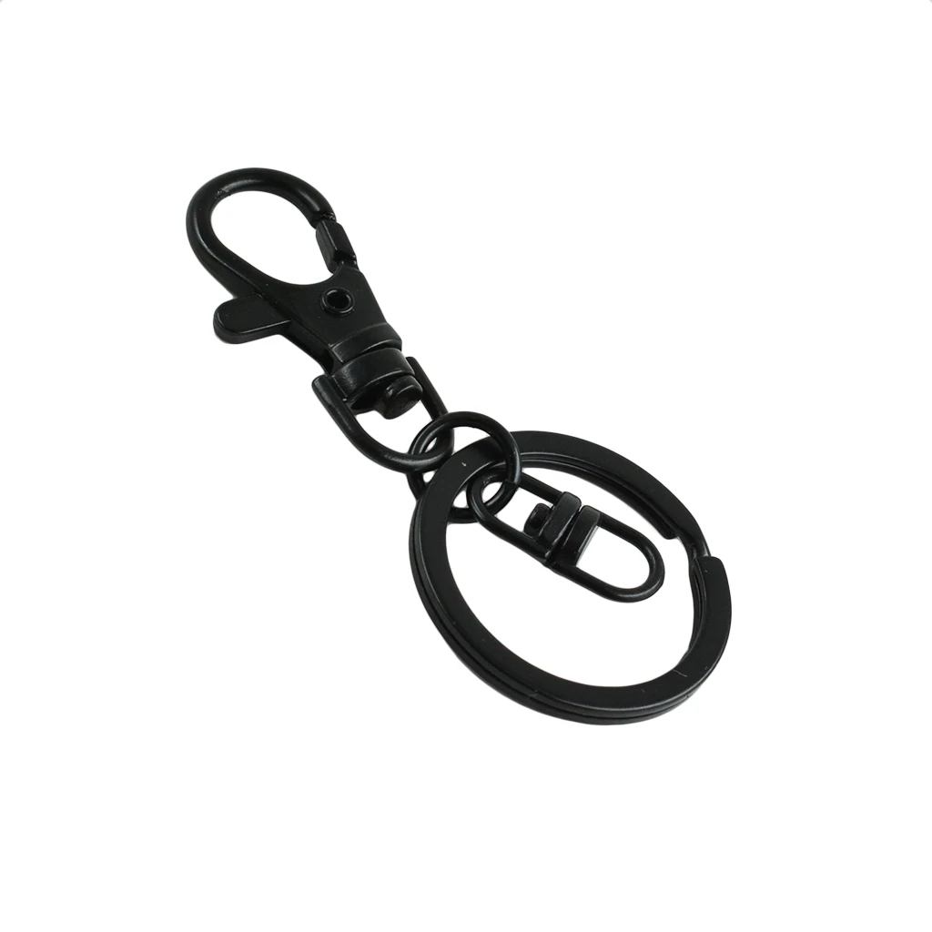 10 sets wholesale matte black 30mm Split Key Ring Lobster CLAW Clasp swivel  connector keychian DIY supplies