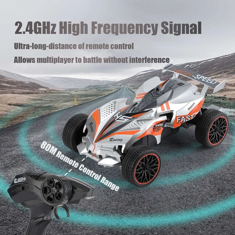 All-terrain Racing 4WD Cool Drift RC Car 25KM/H Flat Running Design Suspension Shock Absorber Anti-skid Tire RC Buggy With Light