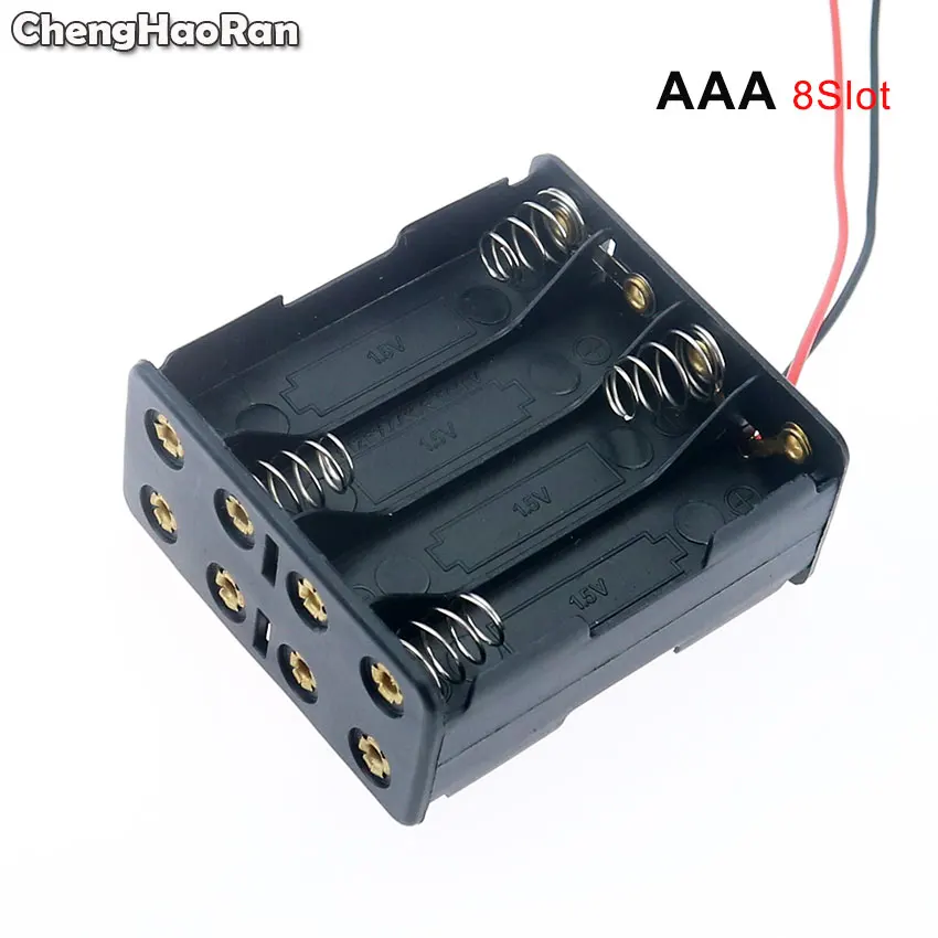 Chengaoran – boîte de rangement pour piles AAA, 1x2x3x4x6x8x, câble en plastique ABS, noir, LR3 HR3