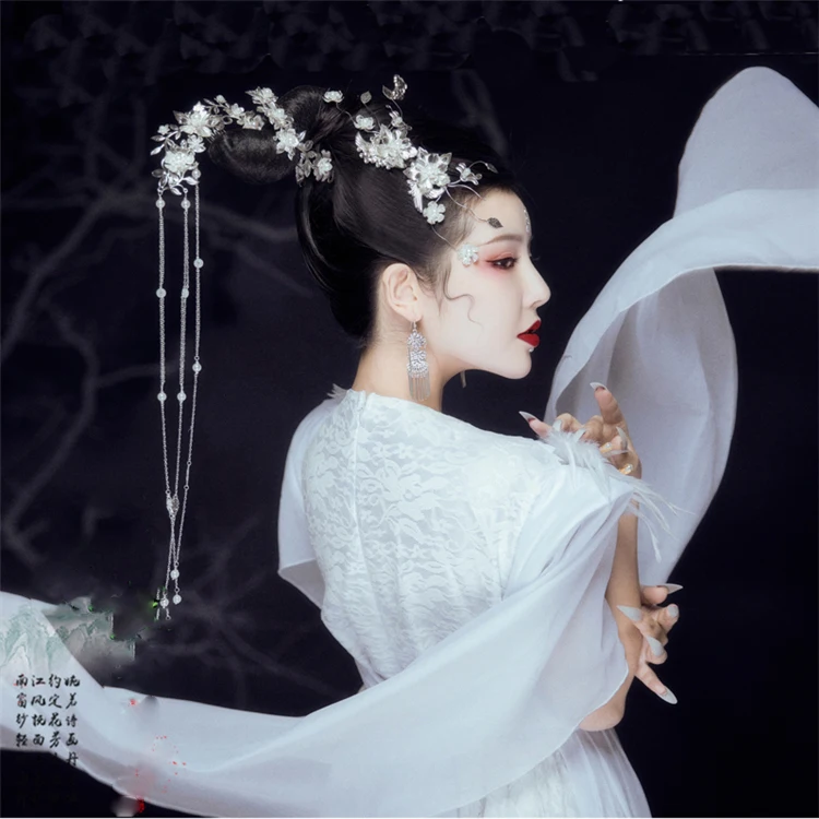 Da Ji White Feather Fox Fairy TV Play Costume Hanfu for Photo House Stage Performance Cosplay Hanfu Female Vintage Chinese Hanfu