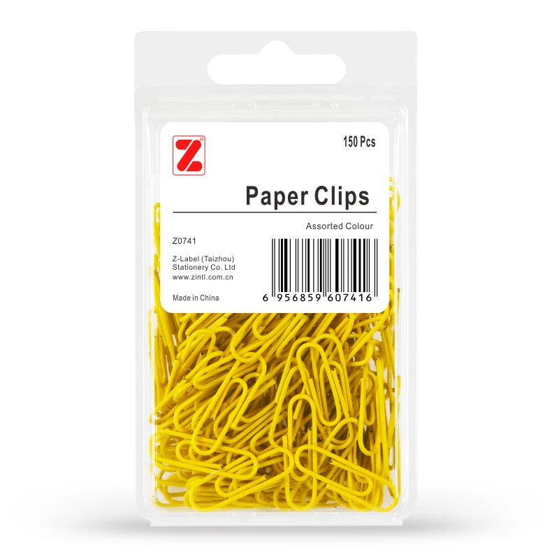 Clips de papel coloridos de Z-LABEL, Clips de papel de color amarillo, venta al por mayor, 300 Uds.