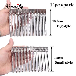 Nunify 12PCS Hairdressing  Section Clamps Hair Clips Alloy Plastic Pro Hairdressing Hairpins Cutting Salon Hair Styling Tools