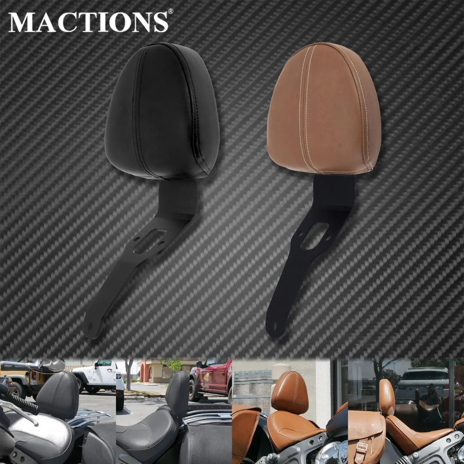 

Motorcycle Front Driver Rider Backrest Mounting Kit Support Back Rest Sissy Bar Pad For Indian Scout Sixty 16-2019 Scout 15-19