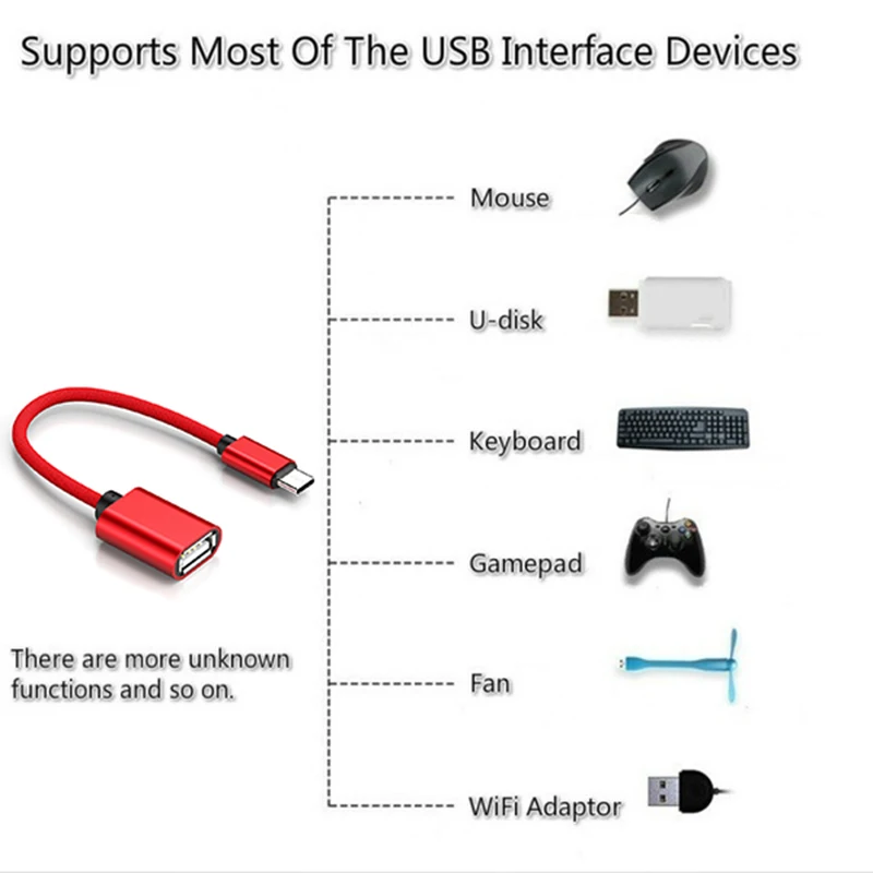 Adaptador de Cable OTG tipo c / Micro USB macho a USB hembra para Samsung Android