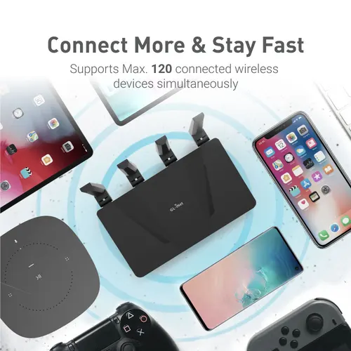 Imagen 2 del producto Enrutador GL.iNet GL-AX1800(Flint) WiFi 6 inalámbrico Gigabit de doble banda, 5 puertos Ethernet 1G, increíble velocidad OpenVpn y WireGuard