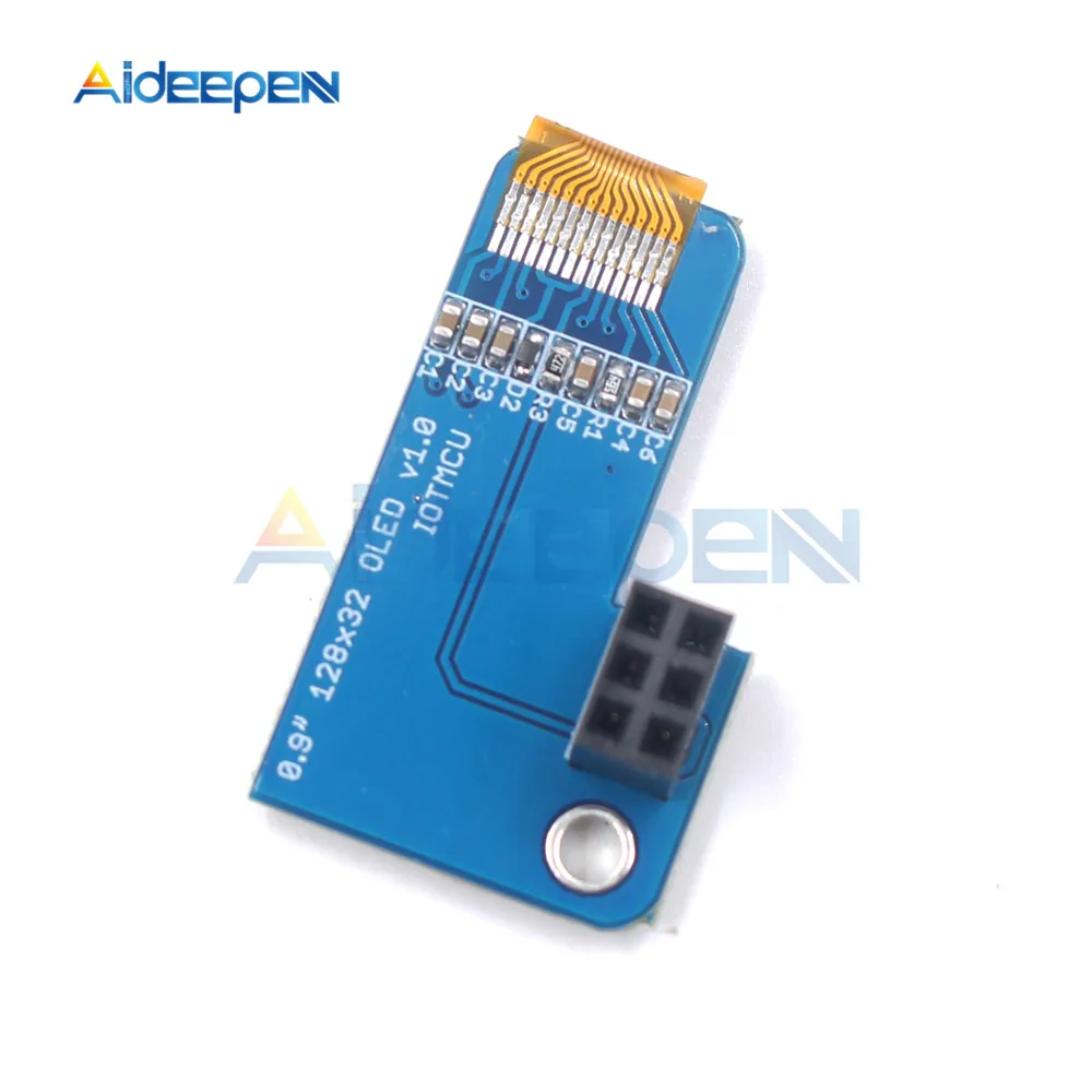 0,91-дюймовый OLED IIC последовательный белый модуль OLED-дисплея 128X32 I2C SSD1306 12832 Плата ЖК-экрана для Raspberry Pi 1 2 3 B+ Pi Zero