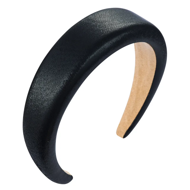 Bright Fabric Sponge Female Bezel Head Silk Padded Headband for Women 4.3cm Wide Thick Hair Hairband Cotton Blends Headbands