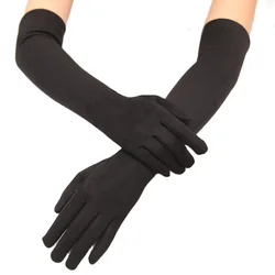 Women Winter Long Section Suede Fabric Keep Warm Sexy Gloves Plus Velvet Windproof Elegant Female Exquisite Dinner Party Gloves