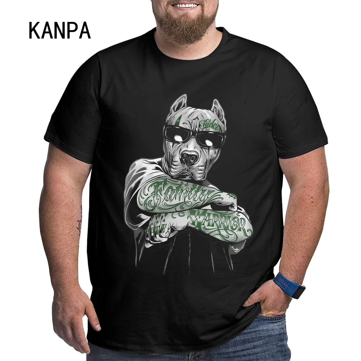 

2026 летняя новая мужская футболка большого размера, модная мужская футболка с 3D принтом и круглым вырезом, коротким рукавом, шоссе, крутая собака, черная