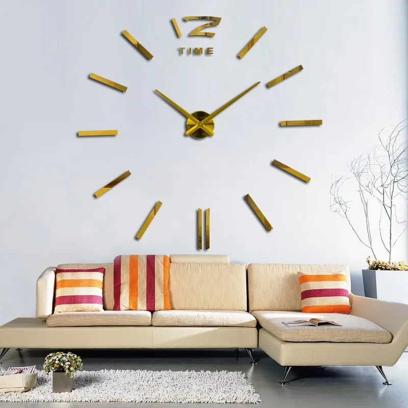 2019wedding decoration WallClock Watch muhsein 3D DIY Acrylic Mirror Wall Stickers Decor Living Room Quartz Needle FreeShipping