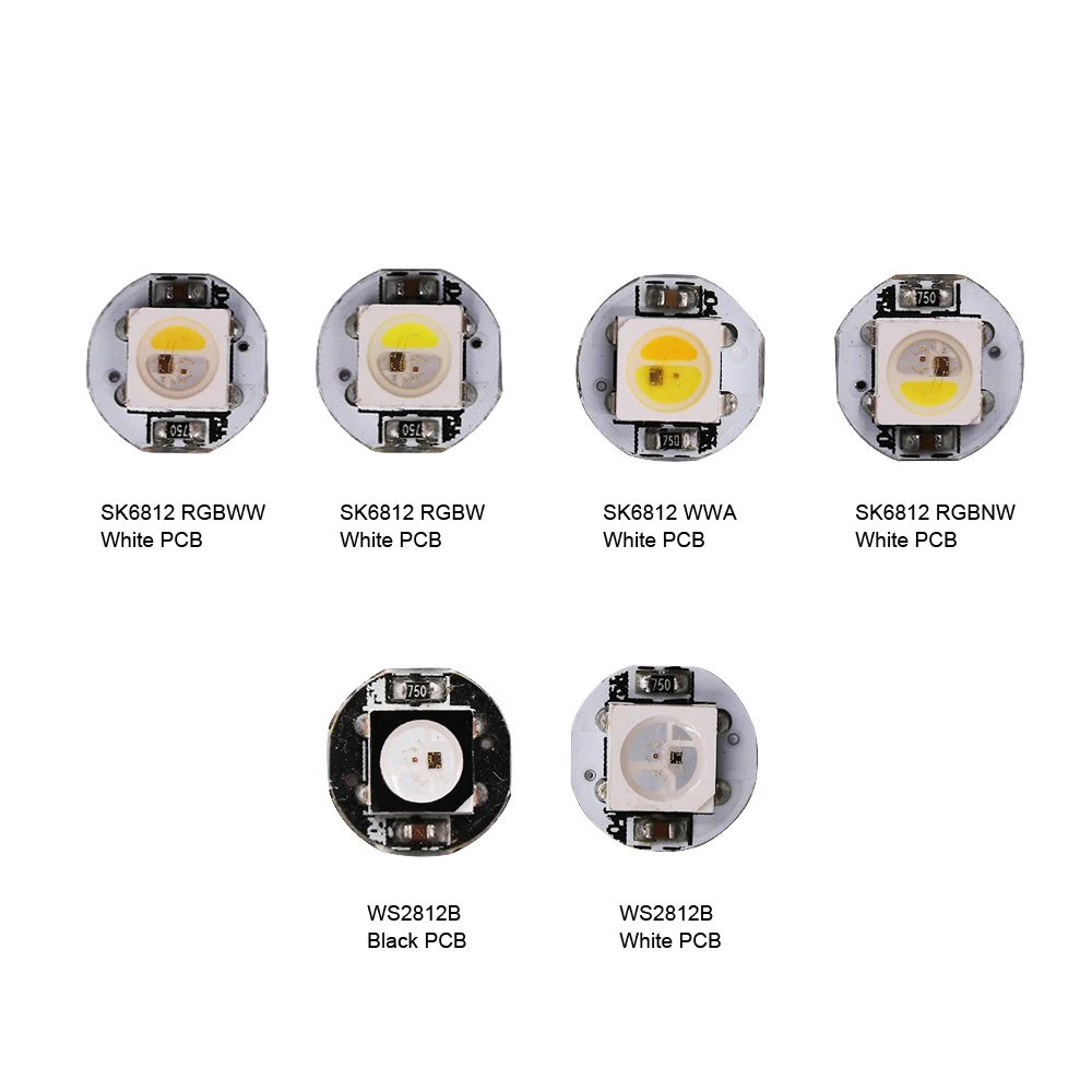 WS2812B SK6812 RGBW RGB Warm RGBNW WWA PCB LED Chip Pixel 5V 10mm PCB SMD 5050 RGB Chip For Strip Light DC5V