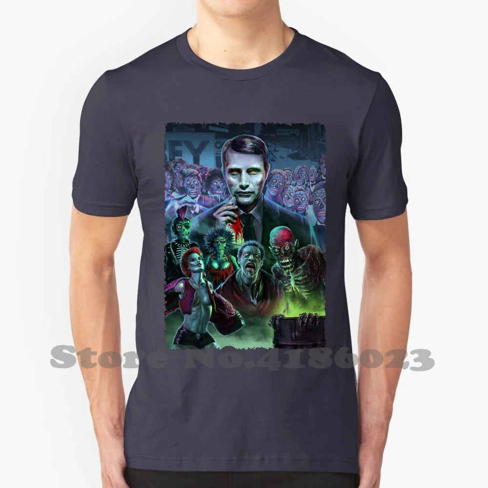 Hannibal Holocaust They Live Living Dead 100% Cotton T-Shirt Mads Mikkelsen Hannibal Lecter Mads Mikkelsen Zombies Aliens