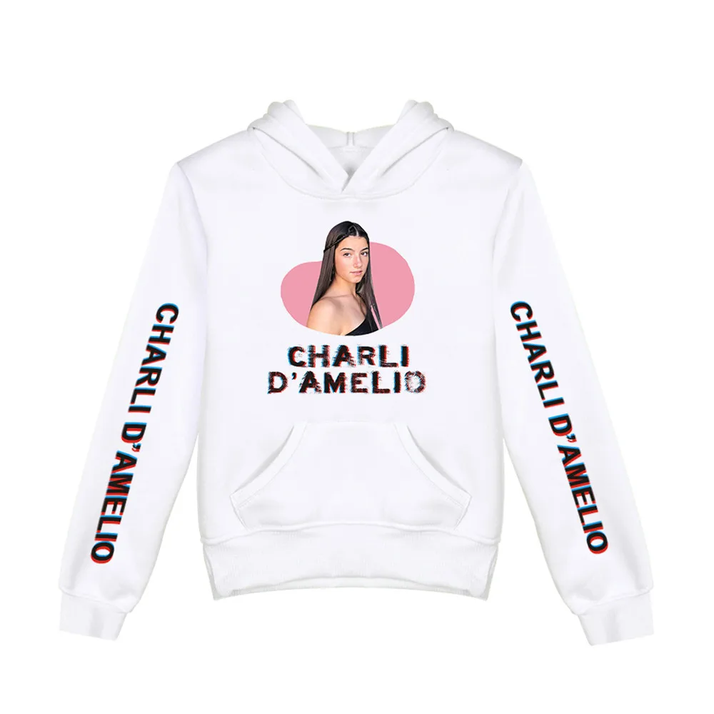 Charli DAmelio Harajuku Ice Coffee Splatter Hoodies Sweatshirts Children's Clothing Hoodie Pullover Unisex Costume Tracksuit