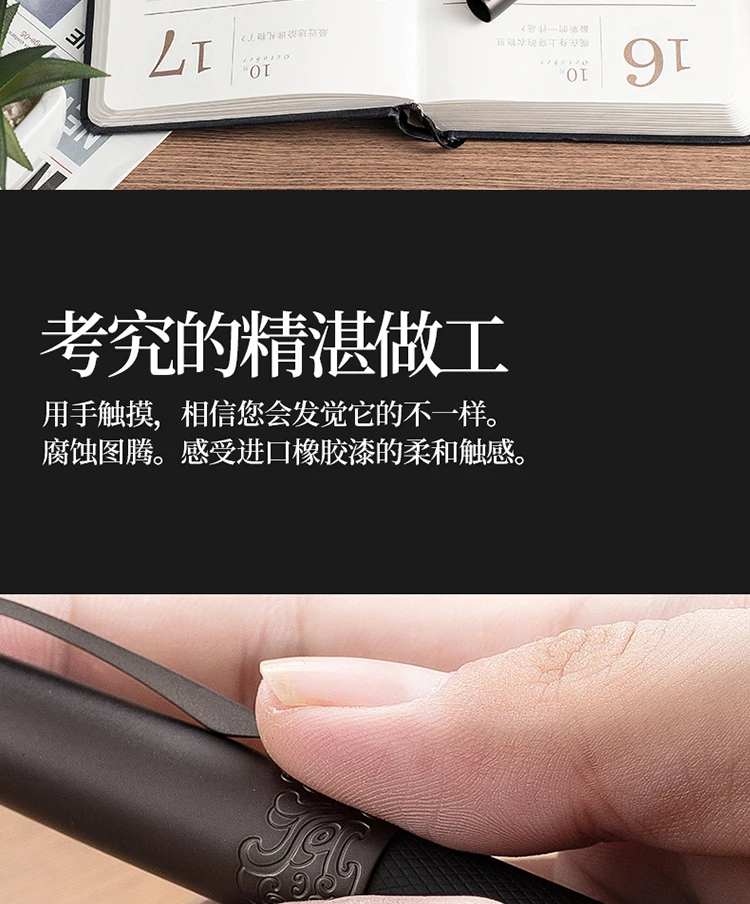 LT Hongdian 6013 Schwarz Metall Brunnen Stift Titan Schwarz herren Business EF/F/Gebogene Nib Rotierenden Stift kappe Büro Geschenk Tinte Stift – Detail 4