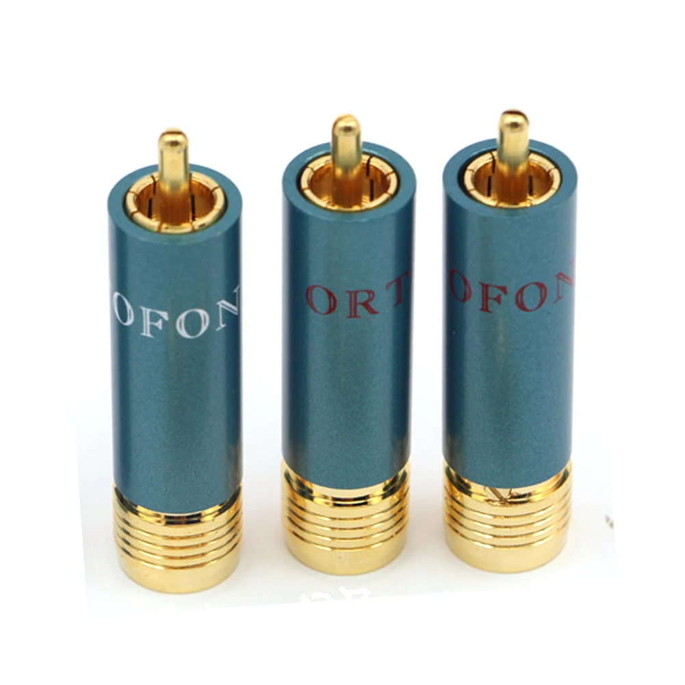 Colleimage 4pcs/lot Gold-plated HIFI RCA Plug Hi-end Ortofon Reference 8NX RCA Connectors