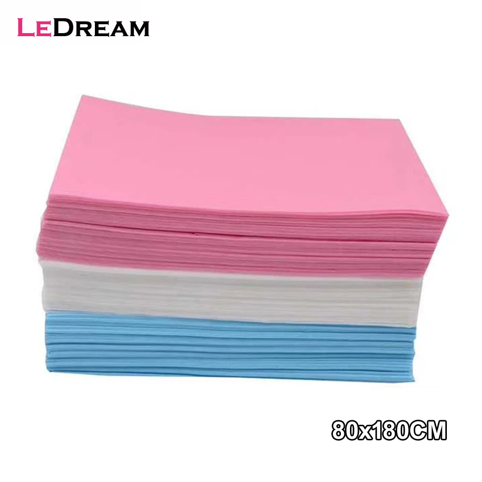 

10pcs/pack Disposable Waterproof Non-Woven Cotton Bed Sheet Coverlet Table Cover For SPA Massage Salon Body Scrub 80x180cm