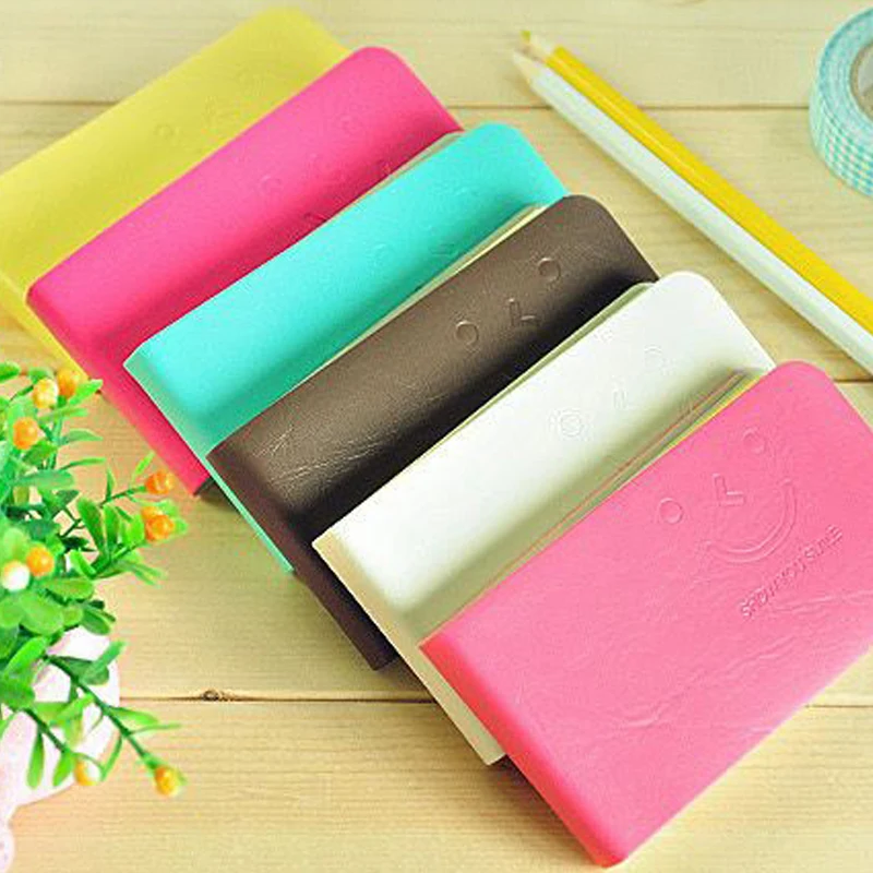 Mini cuaderno de cara sonriente Multicolor, Bloc de notas largo, portátil, regalo para estudiantes, oficina, escuela, papelería, venta al por mayor