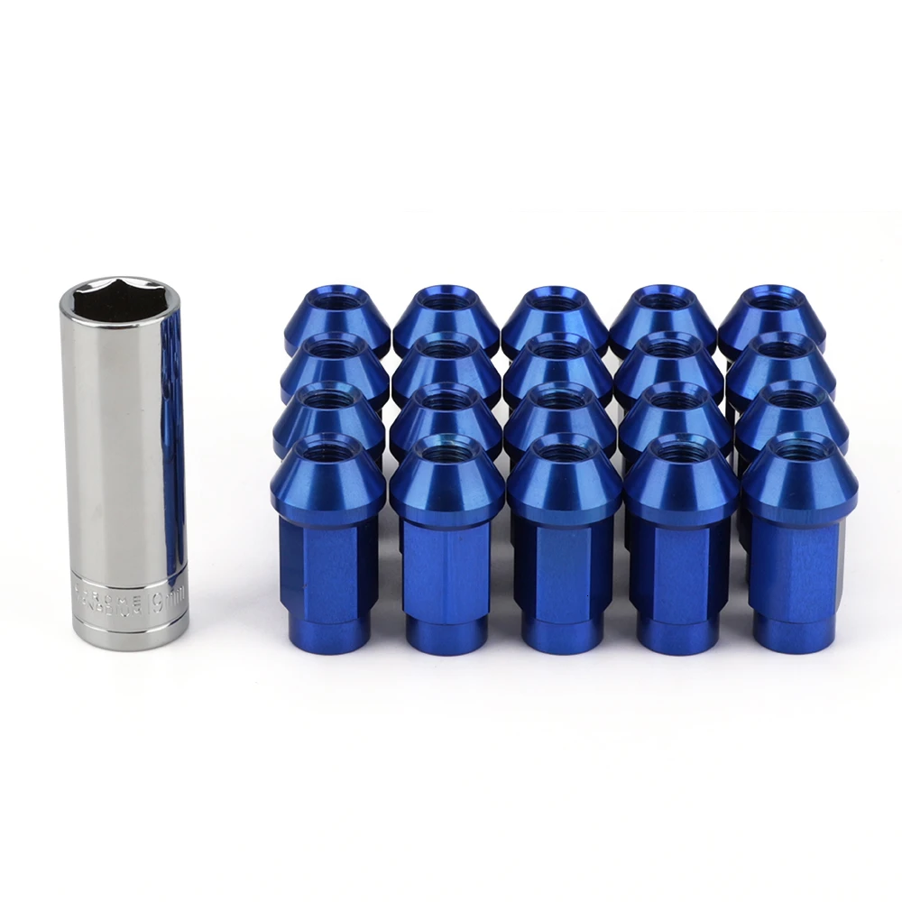 20pcs M12x1.5 M12*1.25  Racing Car Modification Hex 19MM Wheel Nuts Lug Nut Bolts 7075-T6 Aluminum style