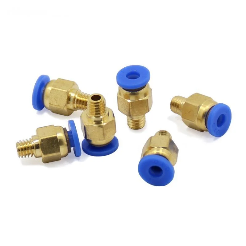 M6 Pneumatische Rechte Connector Messing Deel Voor MK8 Od 4Mm 2Mm Buis Gloeidraad M6 Feed Fitting Coupler Voor 3D Printers Onderdelen