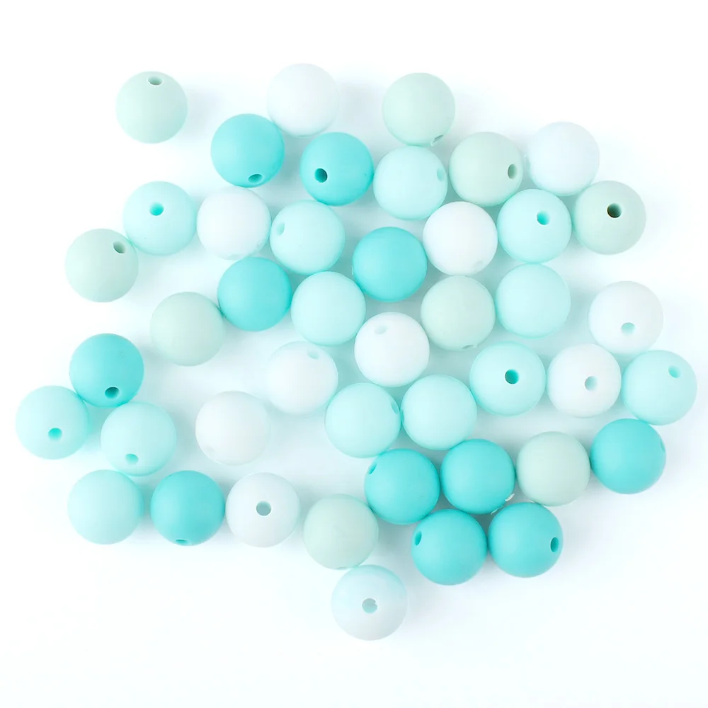 Baby Silicone Beads 15mm 20pcs Round Ball BPA Free Food Grade DIY Baby Molar Teething Teether Pacifier Chain Silicone Pearl Bead