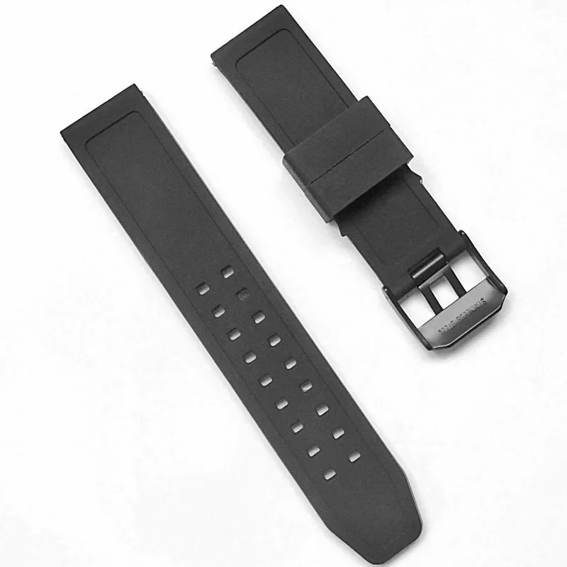 23mm Silicone Rubber Watch Band for Luminox Black Navy Seal Silver Gold Black Buckle Replacement Strap