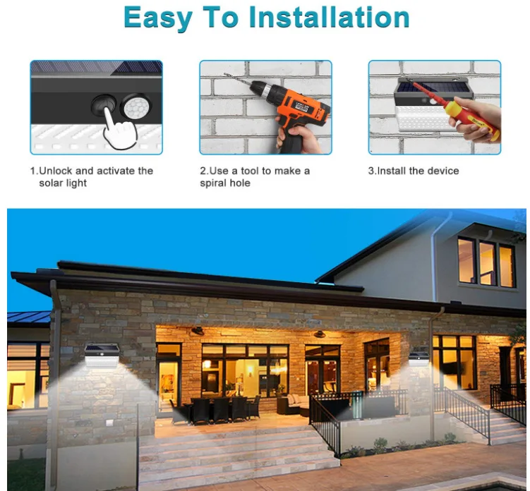 206 LED Solar Garden Light Solar Energy Outdoor LED Solar Light Wireless Wall Lamp IP65 Light With Led Street Light