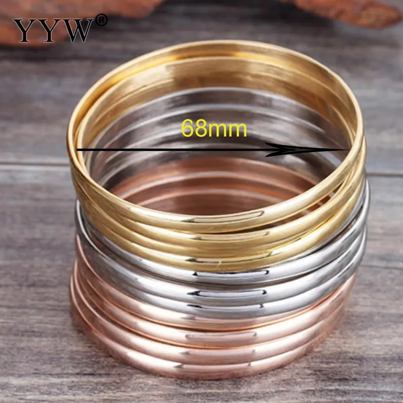 9/12/7pcs 68mm Woman Bracelets Stainless Steel Bangle Set Female Bracelet Jewelry Gifts Fashion Trendy Sold By Kit